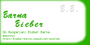 barna bieber business card